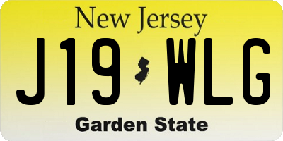 NJ license plate J19WLG