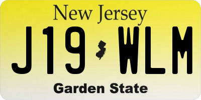 NJ license plate J19WLM