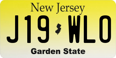 NJ license plate J19WLO