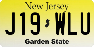 NJ license plate J19WLU