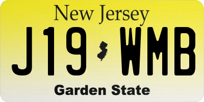NJ license plate J19WMB