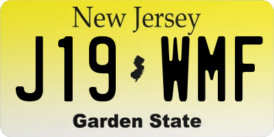 NJ license plate J19WMF