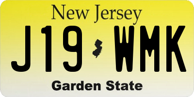 NJ license plate J19WMK
