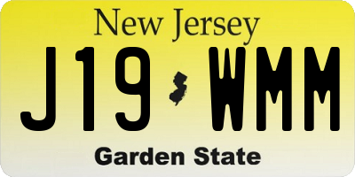 NJ license plate J19WMM