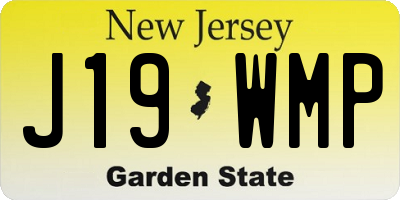NJ license plate J19WMP