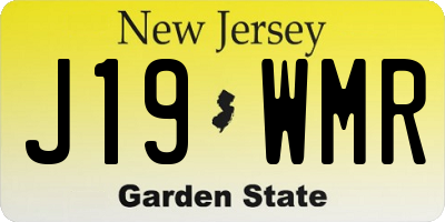 NJ license plate J19WMR