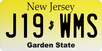 NJ license plate J19WMS