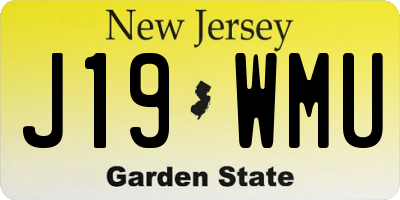 NJ license plate J19WMU
