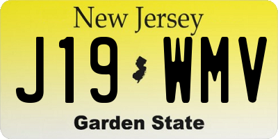 NJ license plate J19WMV