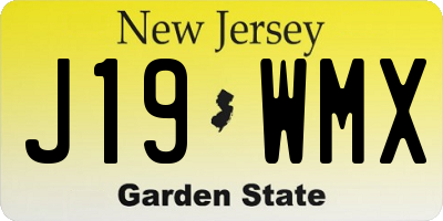 NJ license plate J19WMX