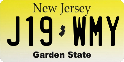 NJ license plate J19WMY
