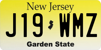 NJ license plate J19WMZ