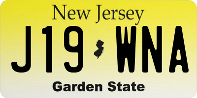 NJ license plate J19WNA