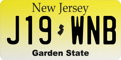 NJ license plate J19WNB