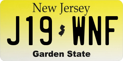NJ license plate J19WNF