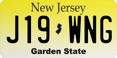NJ license plate J19WNG