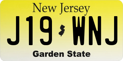 NJ license plate J19WNJ