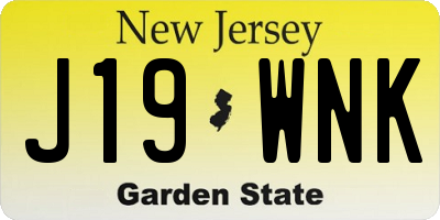 NJ license plate J19WNK