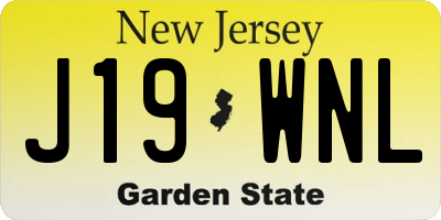 NJ license plate J19WNL