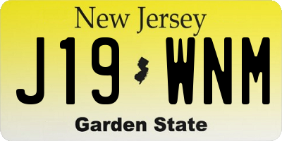 NJ license plate J19WNM
