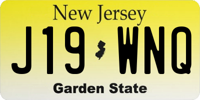 NJ license plate J19WNQ