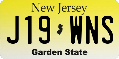 NJ license plate J19WNS