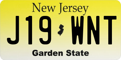 NJ license plate J19WNT
