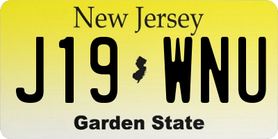 NJ license plate J19WNU