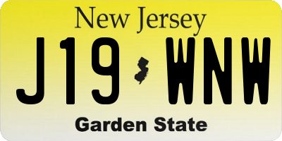 NJ license plate J19WNW