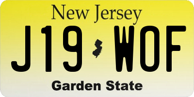 NJ license plate J19WOF