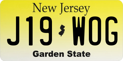 NJ license plate J19WOG