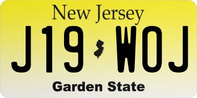 NJ license plate J19WOJ