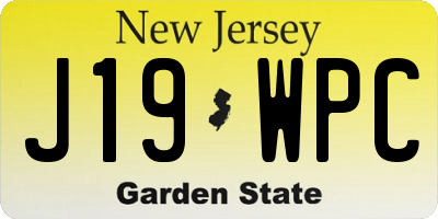 NJ license plate J19WPC