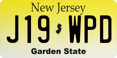 NJ license plate J19WPD