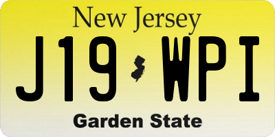 NJ license plate J19WPI