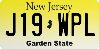 NJ license plate J19WPL