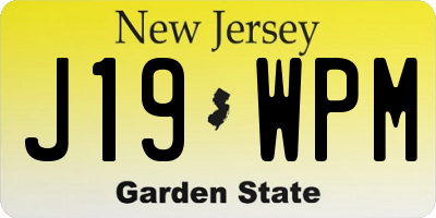 NJ license plate J19WPM