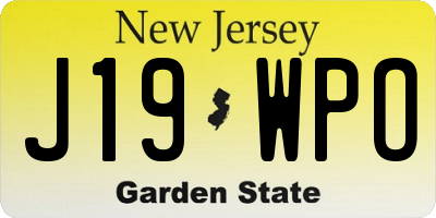 NJ license plate J19WPO