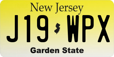 NJ license plate J19WPX