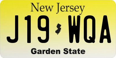 NJ license plate J19WQA