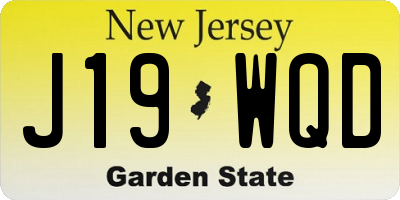 NJ license plate J19WQD