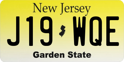 NJ license plate J19WQE