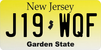 NJ license plate J19WQF