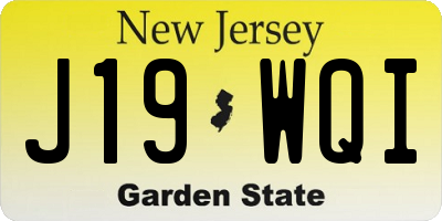 NJ license plate J19WQI