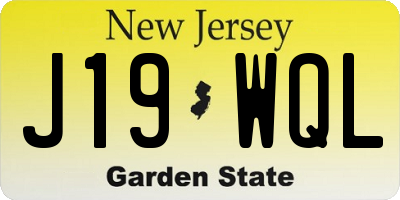 NJ license plate J19WQL