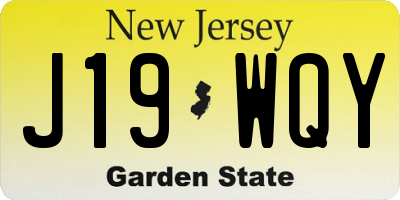 NJ license plate J19WQY