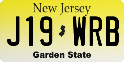 NJ license plate J19WRB