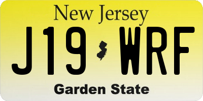 NJ license plate J19WRF