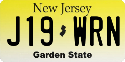 NJ license plate J19WRN