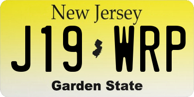 NJ license plate J19WRP